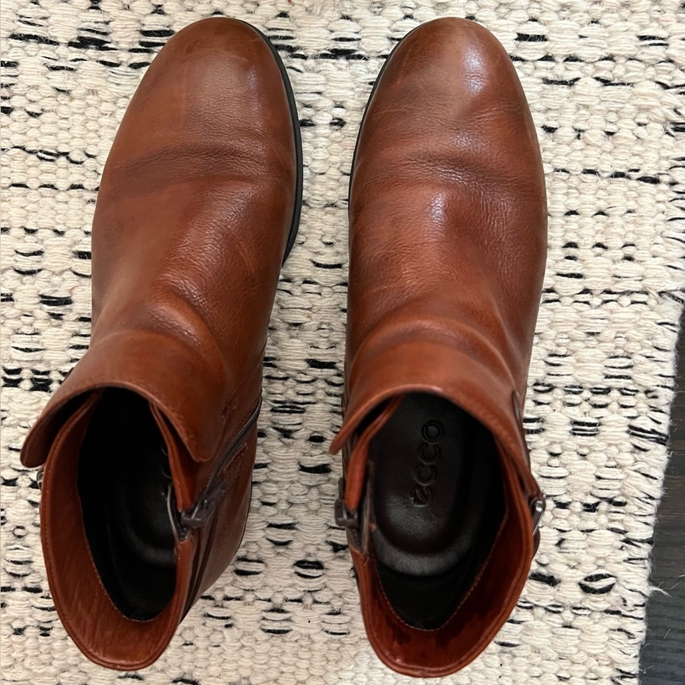 Ecco Women’s Leather Ankle Booties with Buckle | Cognac | Size 8-8.5 - Picture 5 of 9